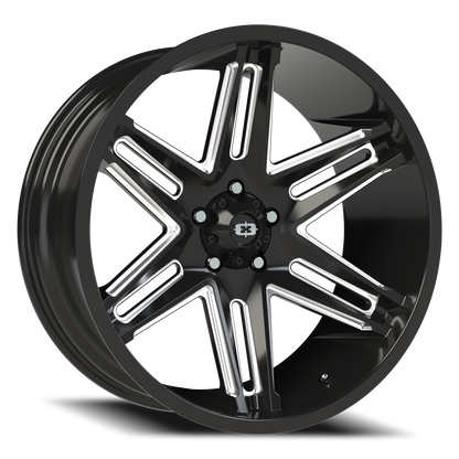 Vision Razor 22X10 Gloss Black Milled Spoke Wheel