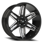 Vision Razor 22X10 Gloss Black Milled Spoke Wheel
