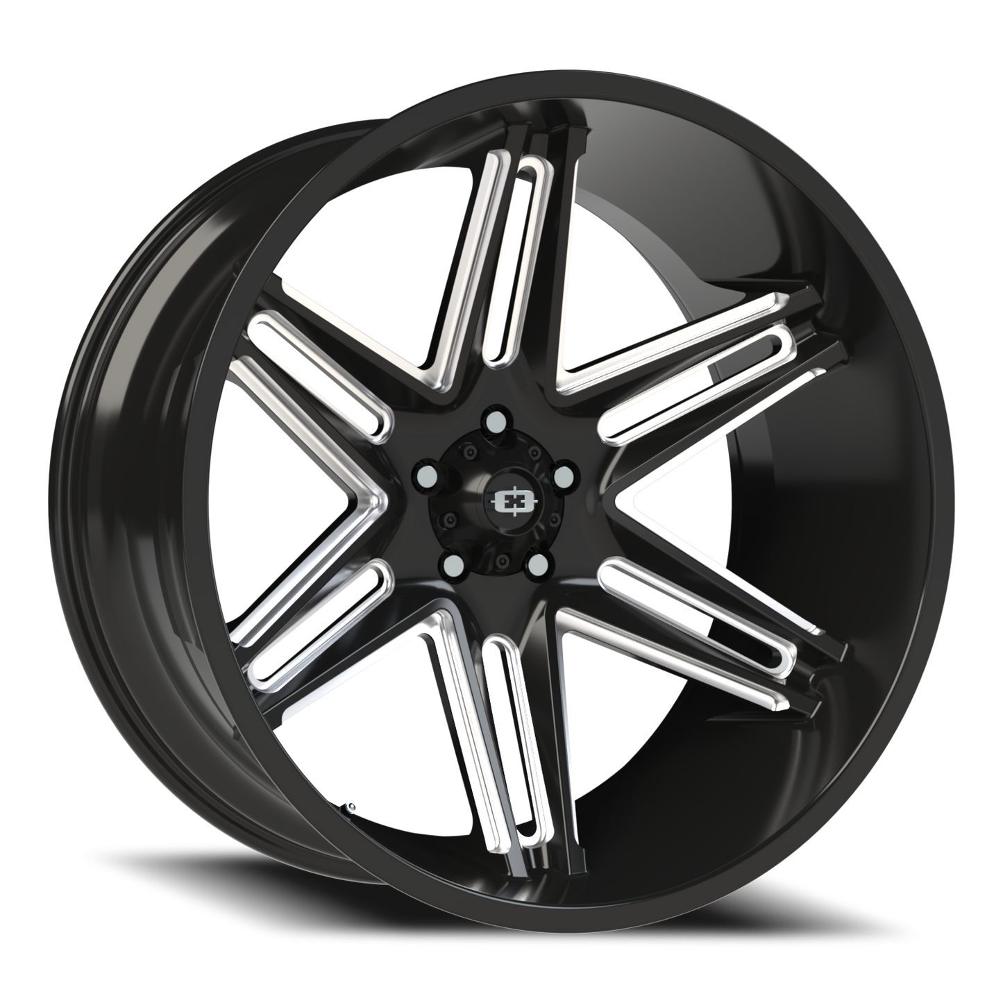 Vision Razor 24X12 Gloss Black Milled Spoke Wheel