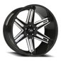Vision Razor 24X12 Gloss Black Milled Spoke Wheel