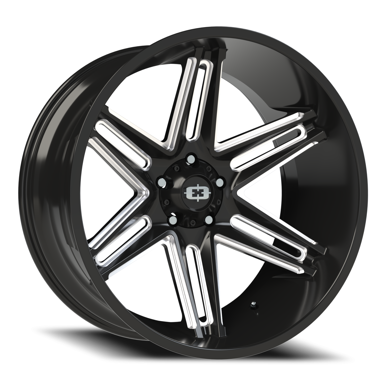 Vision Razor 24X12 Gloss Black Milled Spoke Wheel