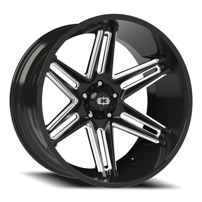 Vision Razor 24X12 Gloss Black Milled Spoke Wheel