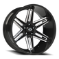 Vision Razor 24X12 Gloss Black Milled Spoke Wheel