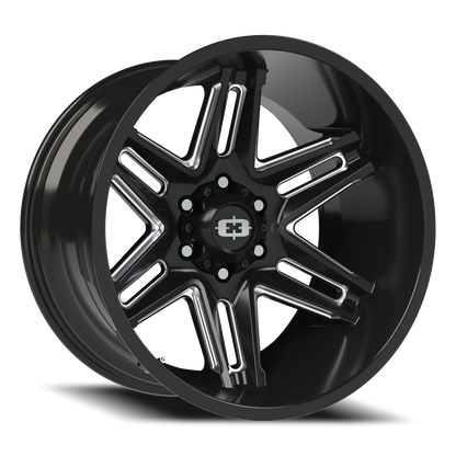 Vision Razor 20X12 Gloss Black Milled Spoke Wheel