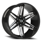Vision Razor 24X12 Gloss Black Milled Spoke Wheel