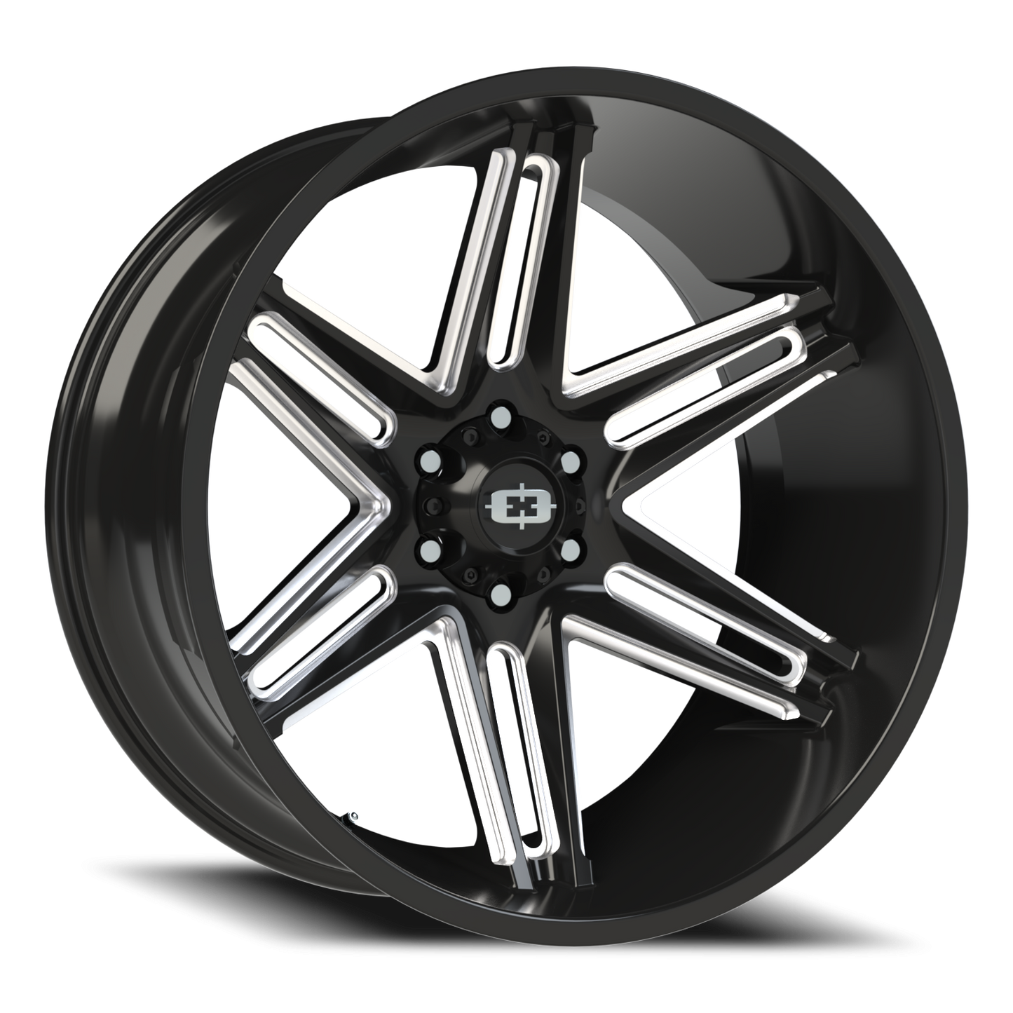 Vision Razor 24X12 Gloss Black Milled Spoke Wheel