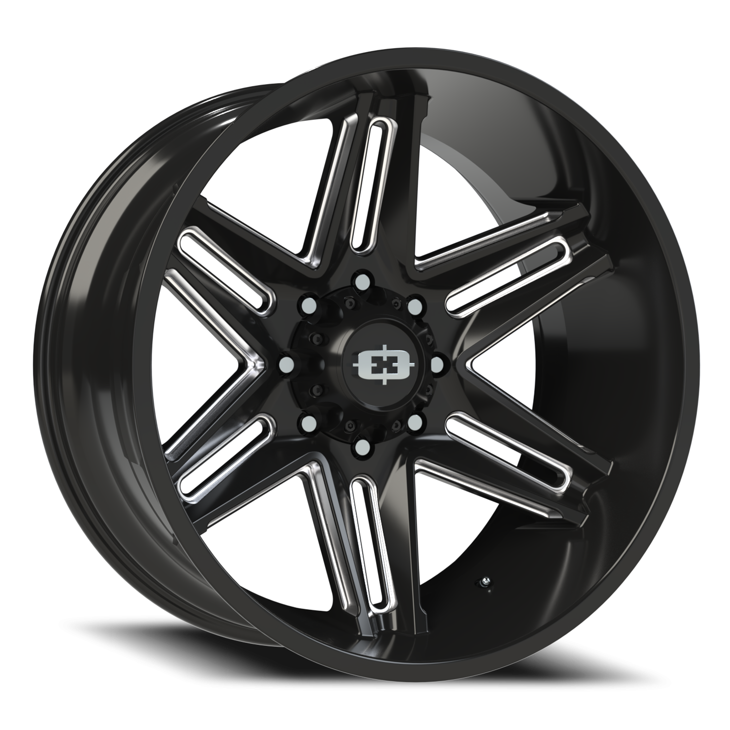 Vision Razor 24X12 Gloss Black Milled Spoke Wheel