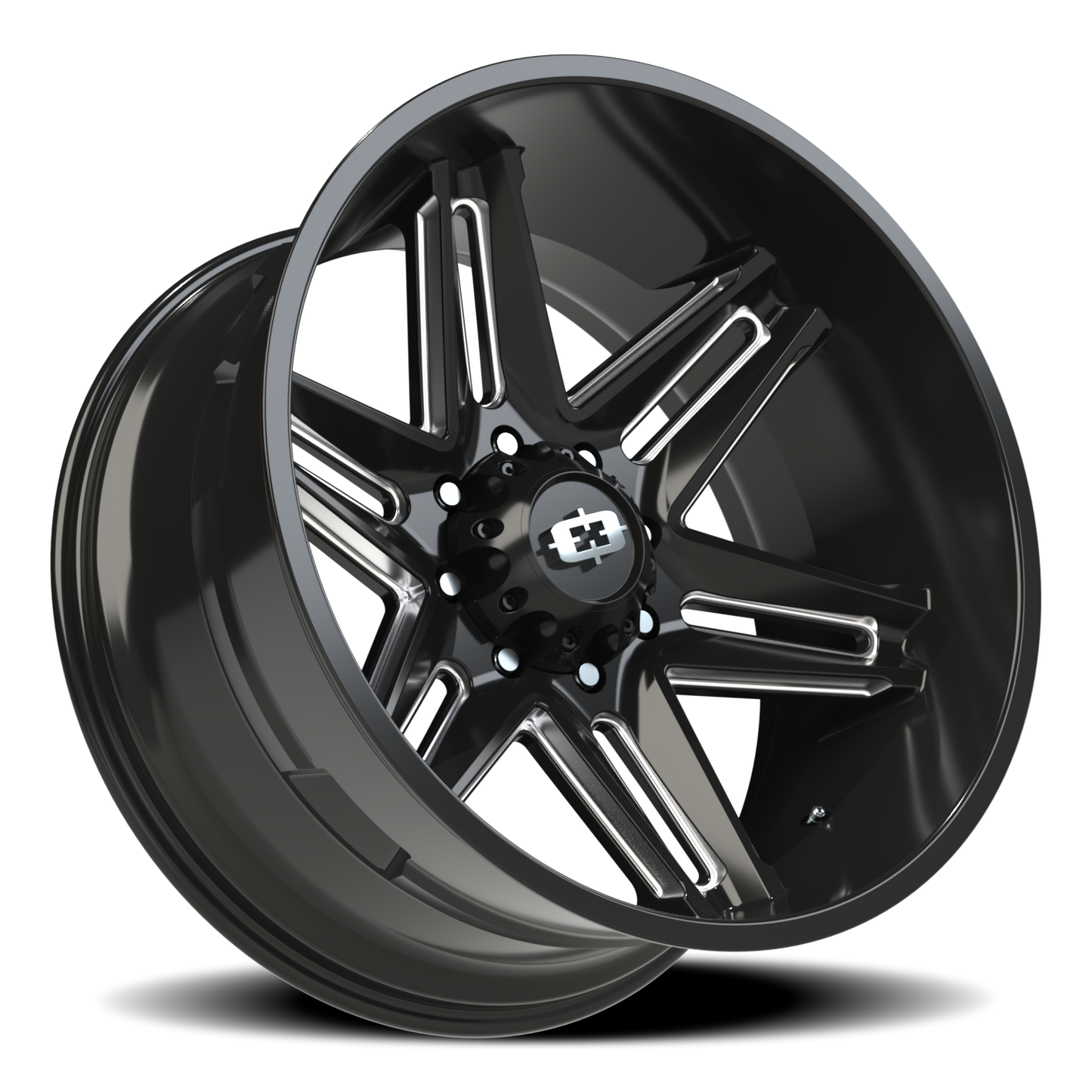 Vision Razor 24X12 Gloss Black Milled Spoke Wheel