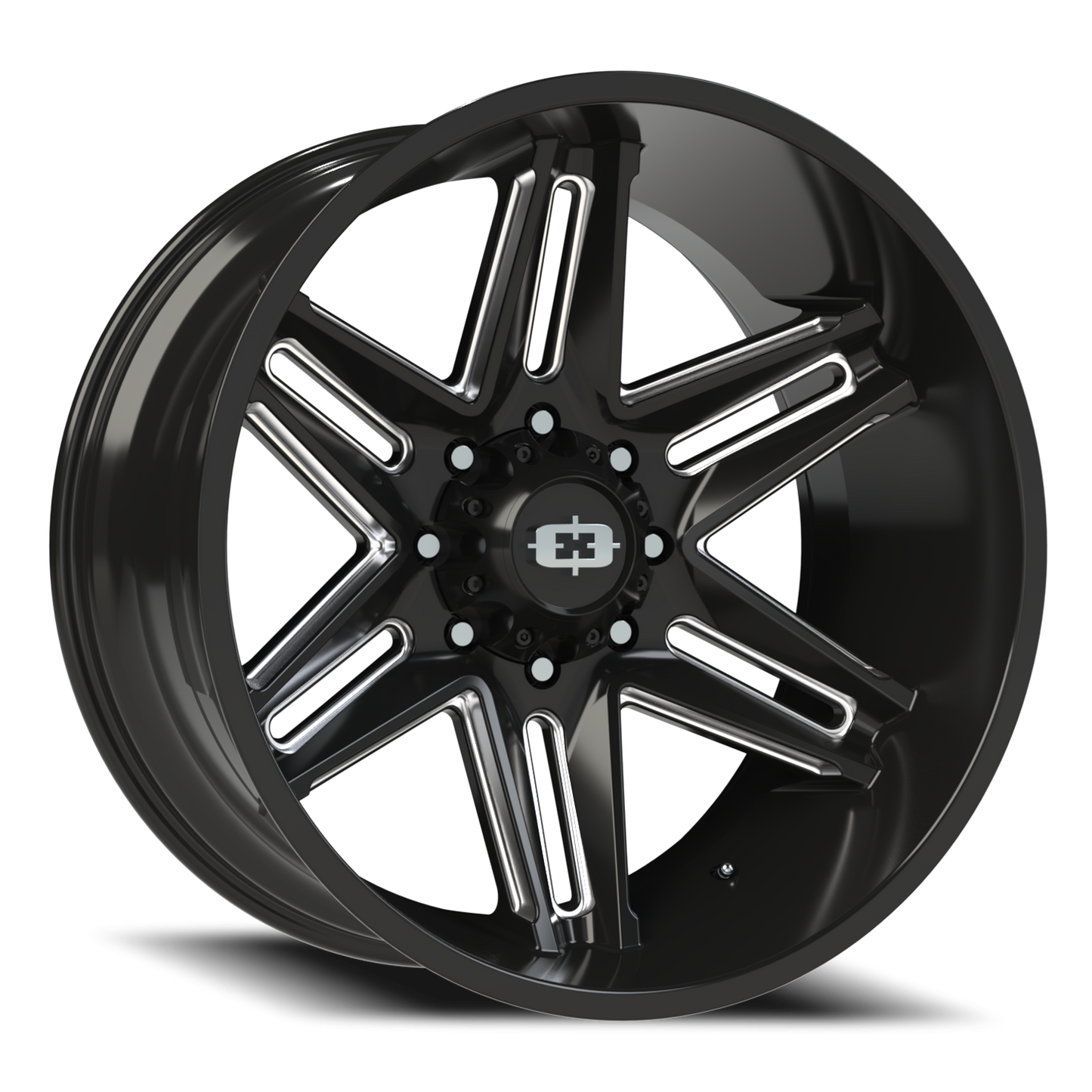 Vision Razor 24X12 Gloss Black Milled Spoke Wheel