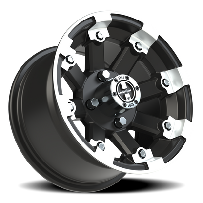 Vision Vislockout 12X7 Matte Black Machined Lip Wheel