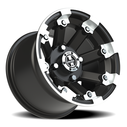Vision Vislockout 12X8 Matte Black Machined Lip Wheel
