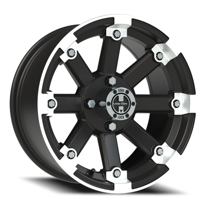 Vision Vislockout 14X7 Matte Black Machined Lip Wheel