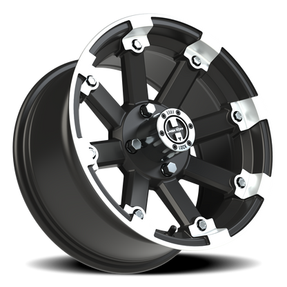 Vision Vislockout 14X7 Matte Black Machined Lip Wheel