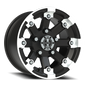 Vision Vislockout 12X7 Matte Black Machined Lip Wheel