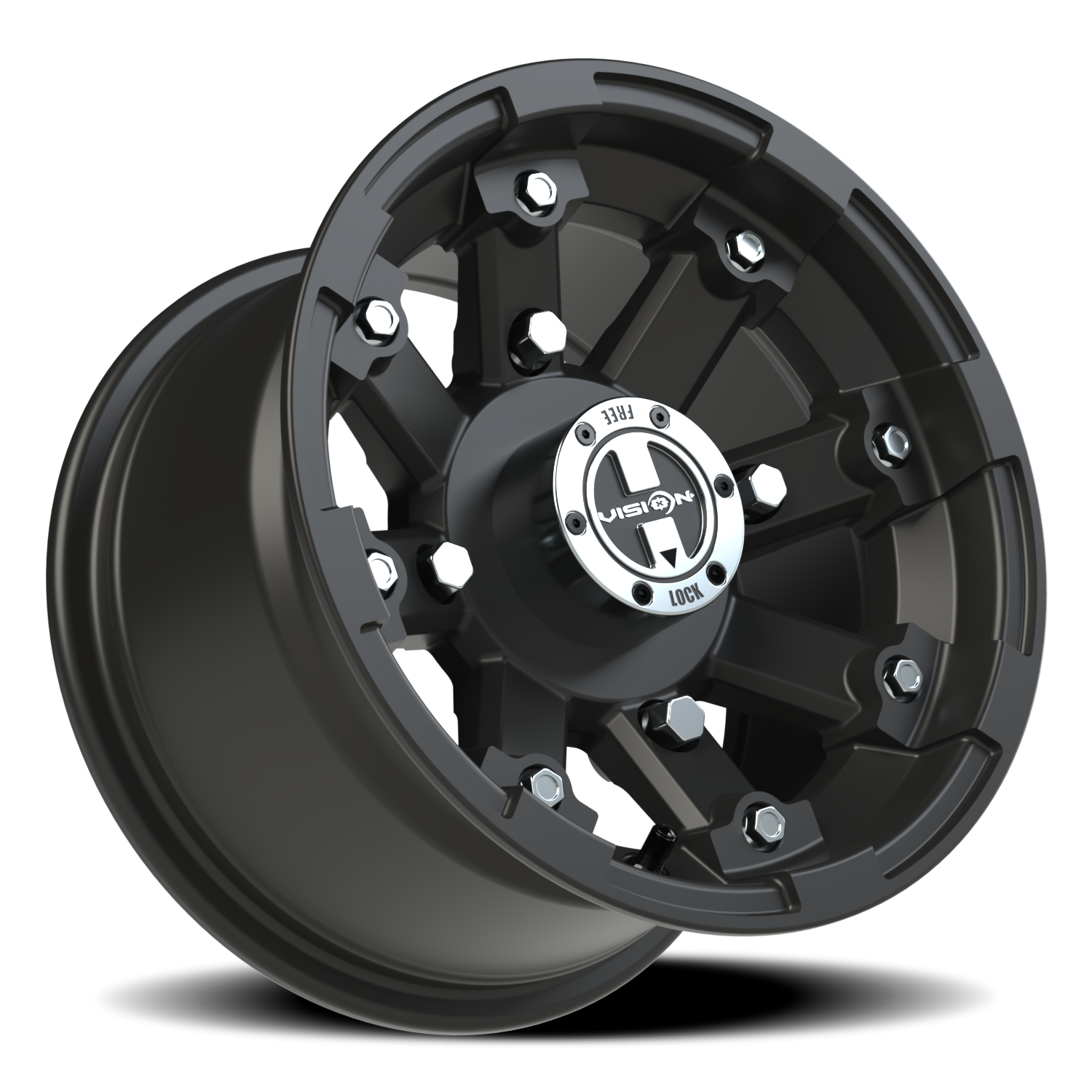 Vision Vislockout 12X7 Matte Black Wheel