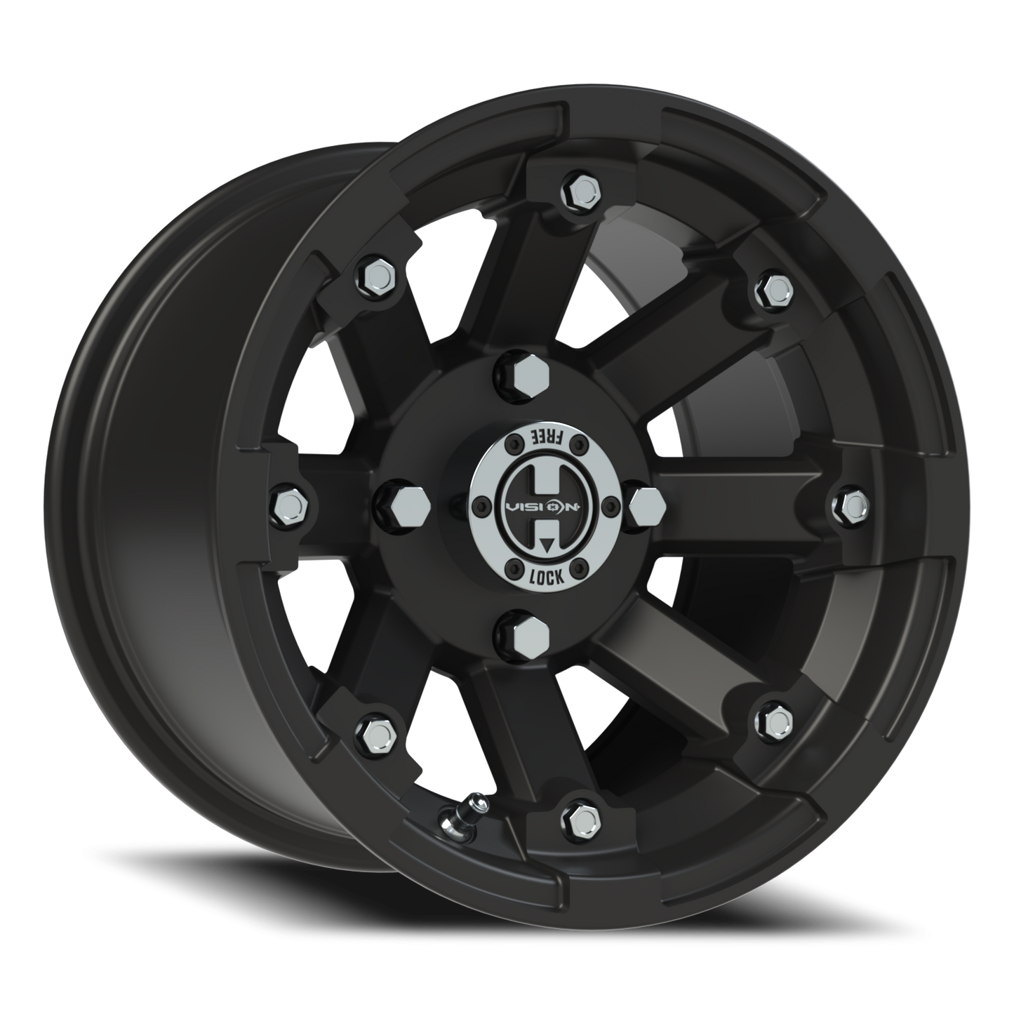 Vision Vislockout 12X8 Matte Black Wheel