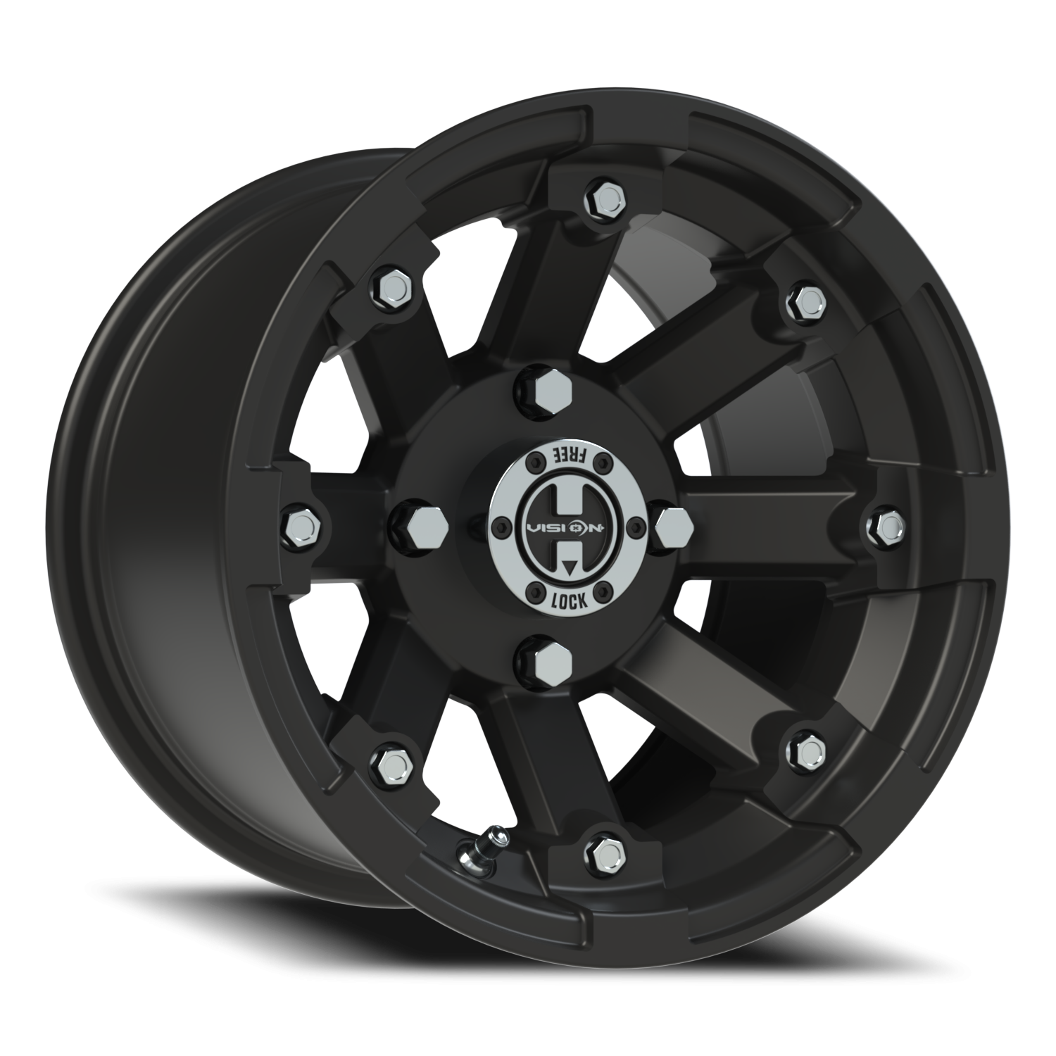 Vision Vislockout 12X8 Matte Black Wheel