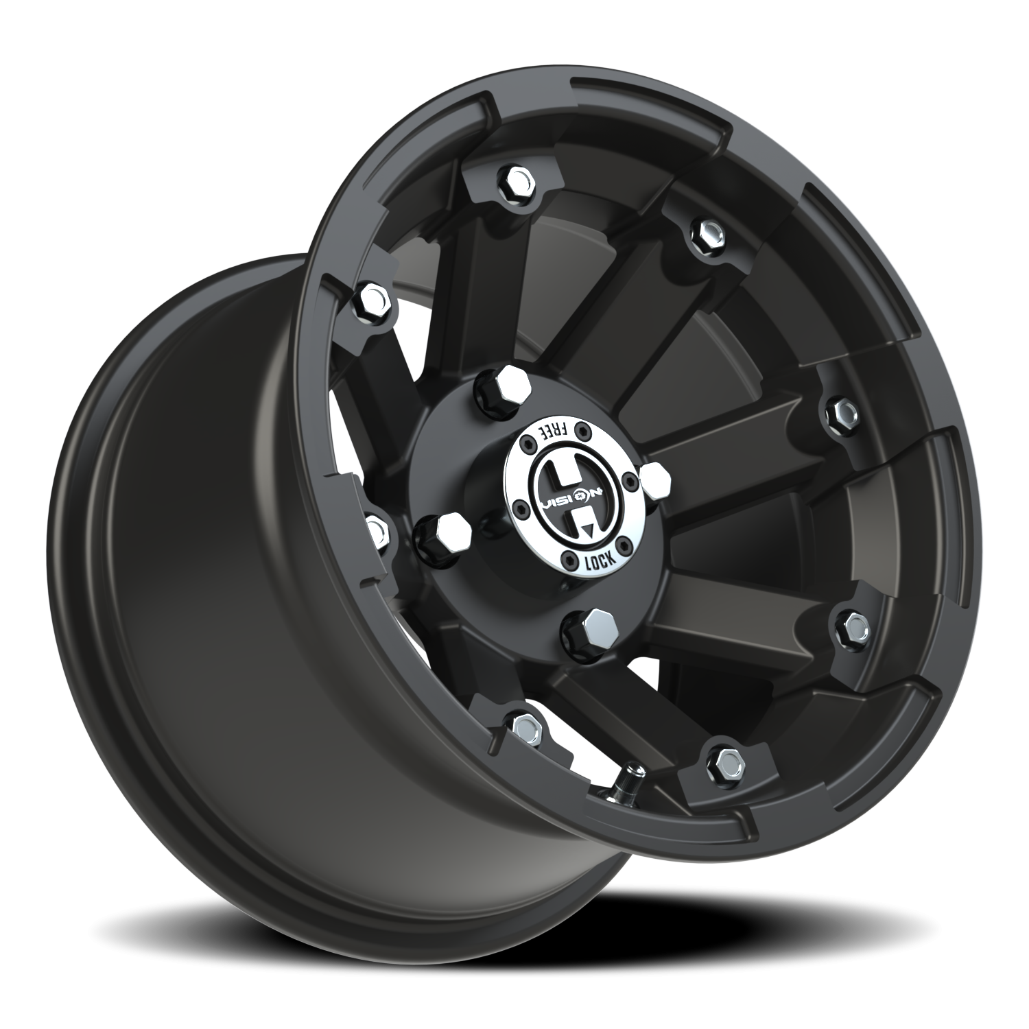 Vision Vislockout 12X8 Matte Black Wheel