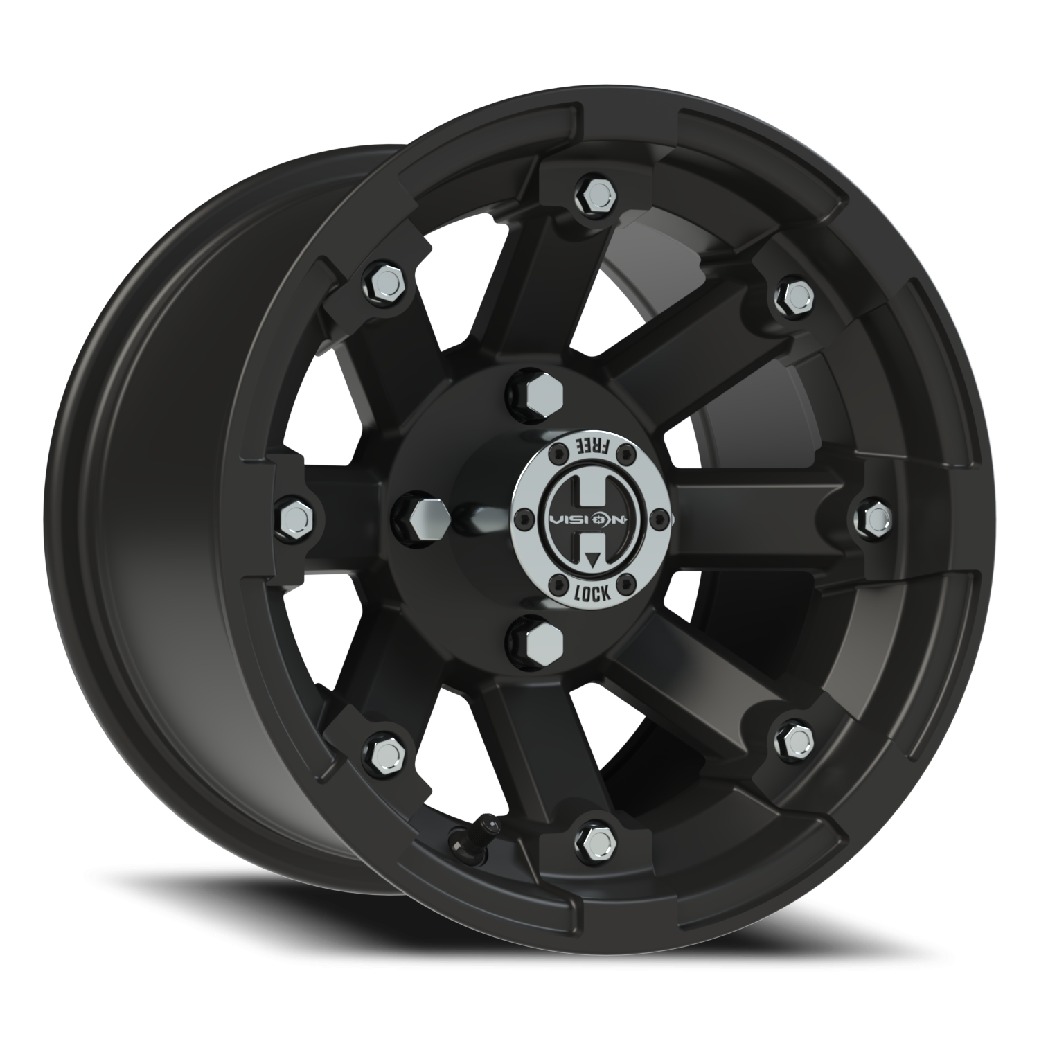 Vision Vislockout 12X8 Matte Black Wheel