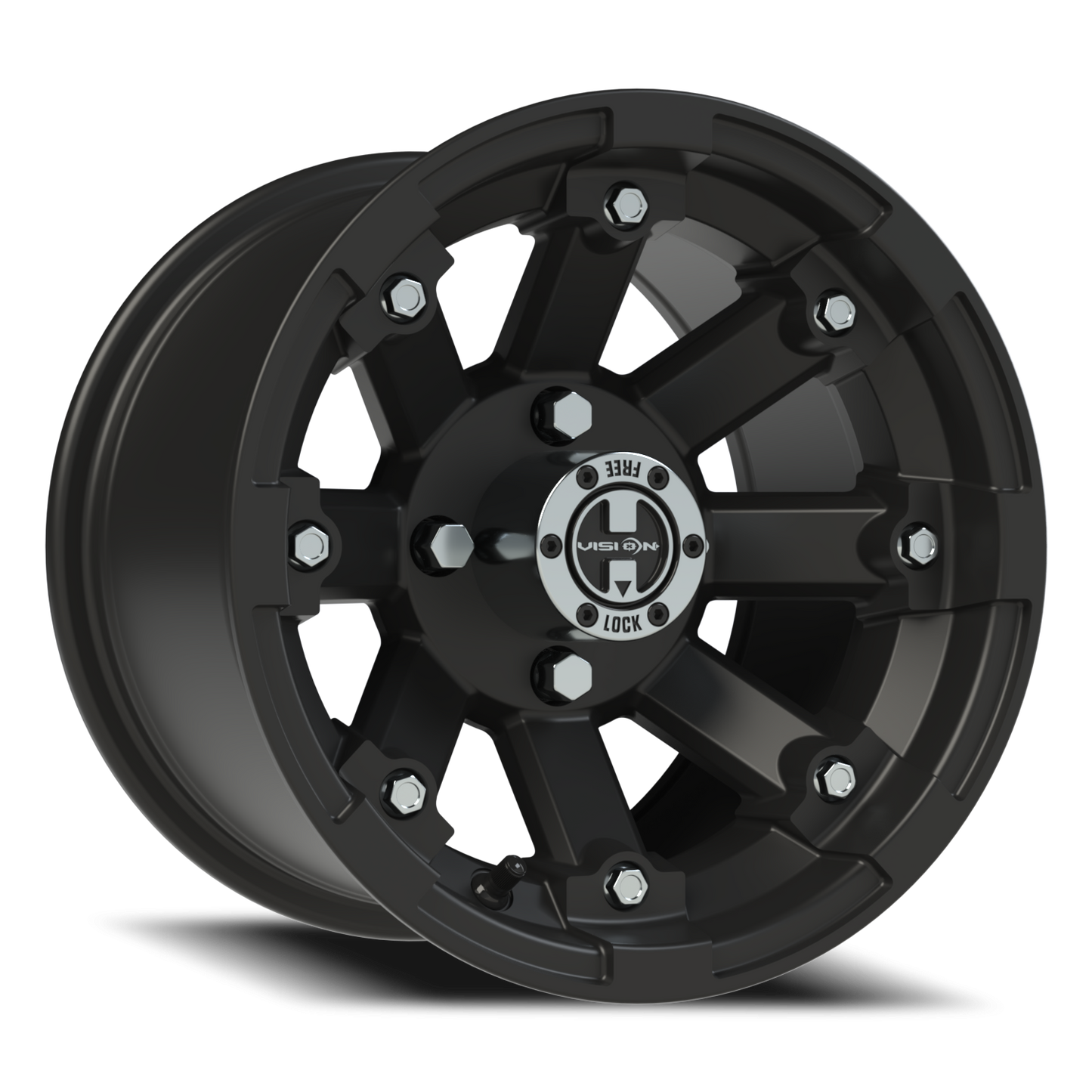 Vision Vislockout 12X8 Matte Black Wheel