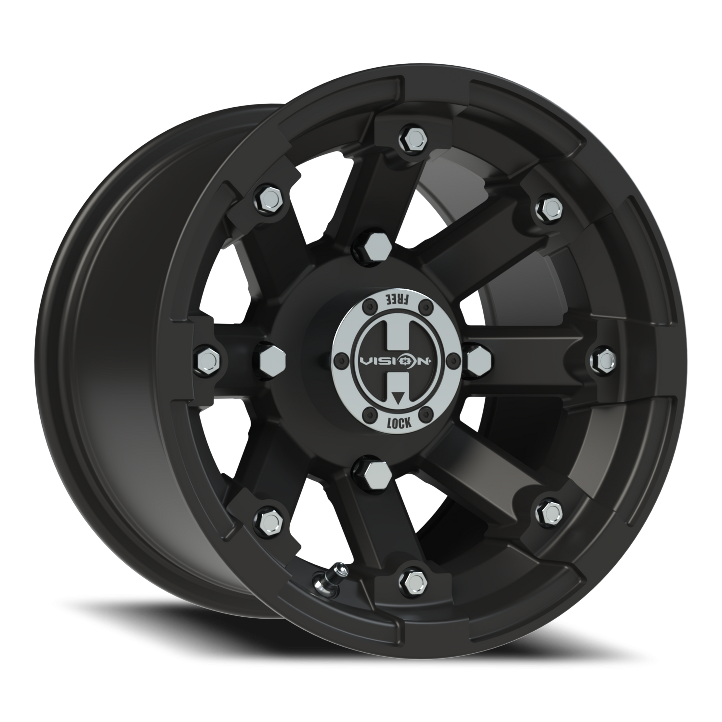 Vision Vislockout 12X8 Matte Black Wheel