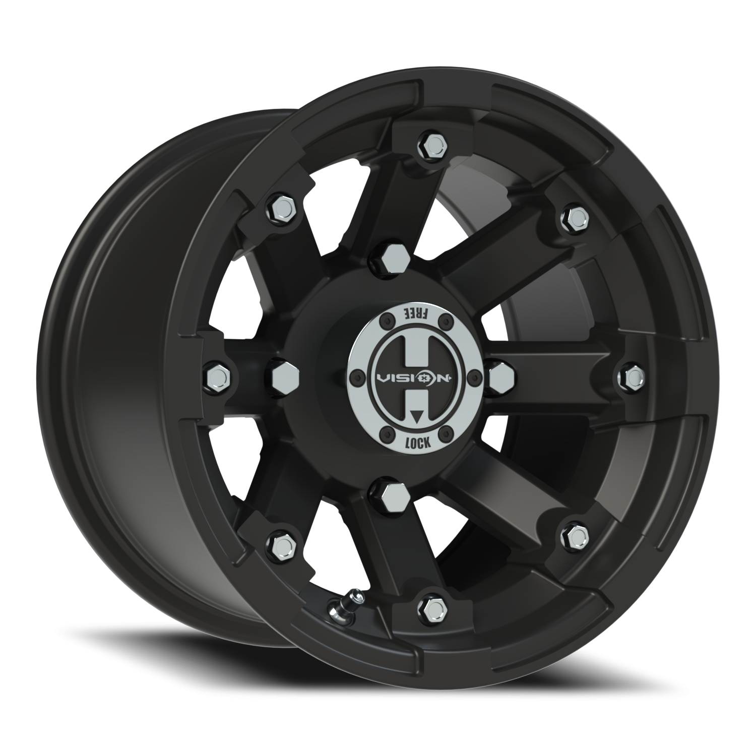 Vision Vislockout 12X8 Matte Black Wheel