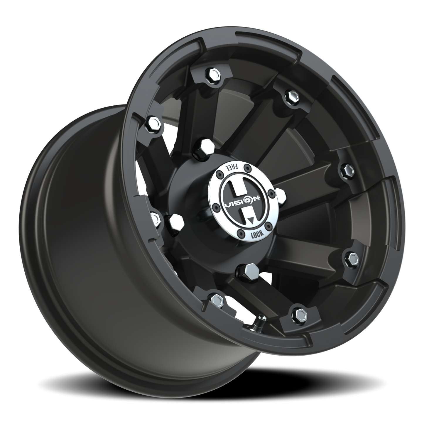 Vision Vislockout 12X8 Matte Black Wheel