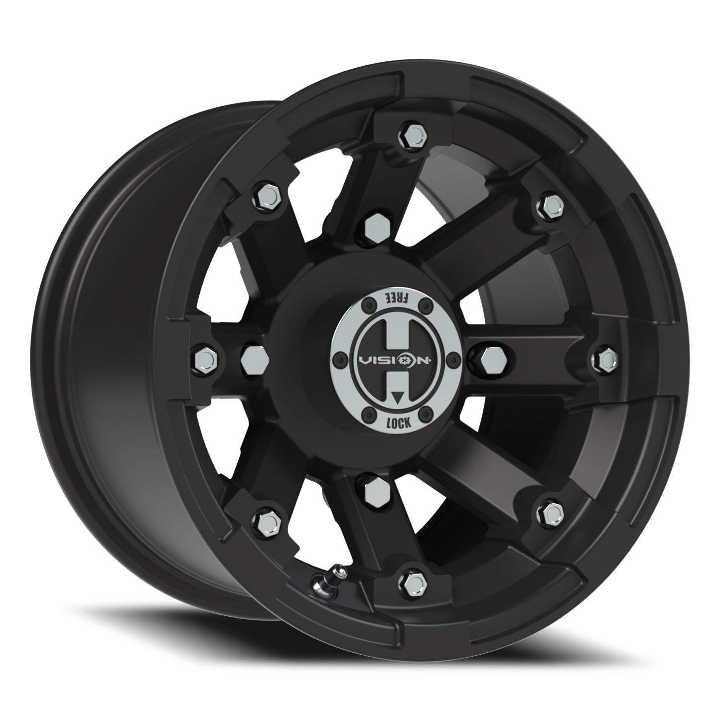 Vision Vislockout 12X8 Matte Black Wheel