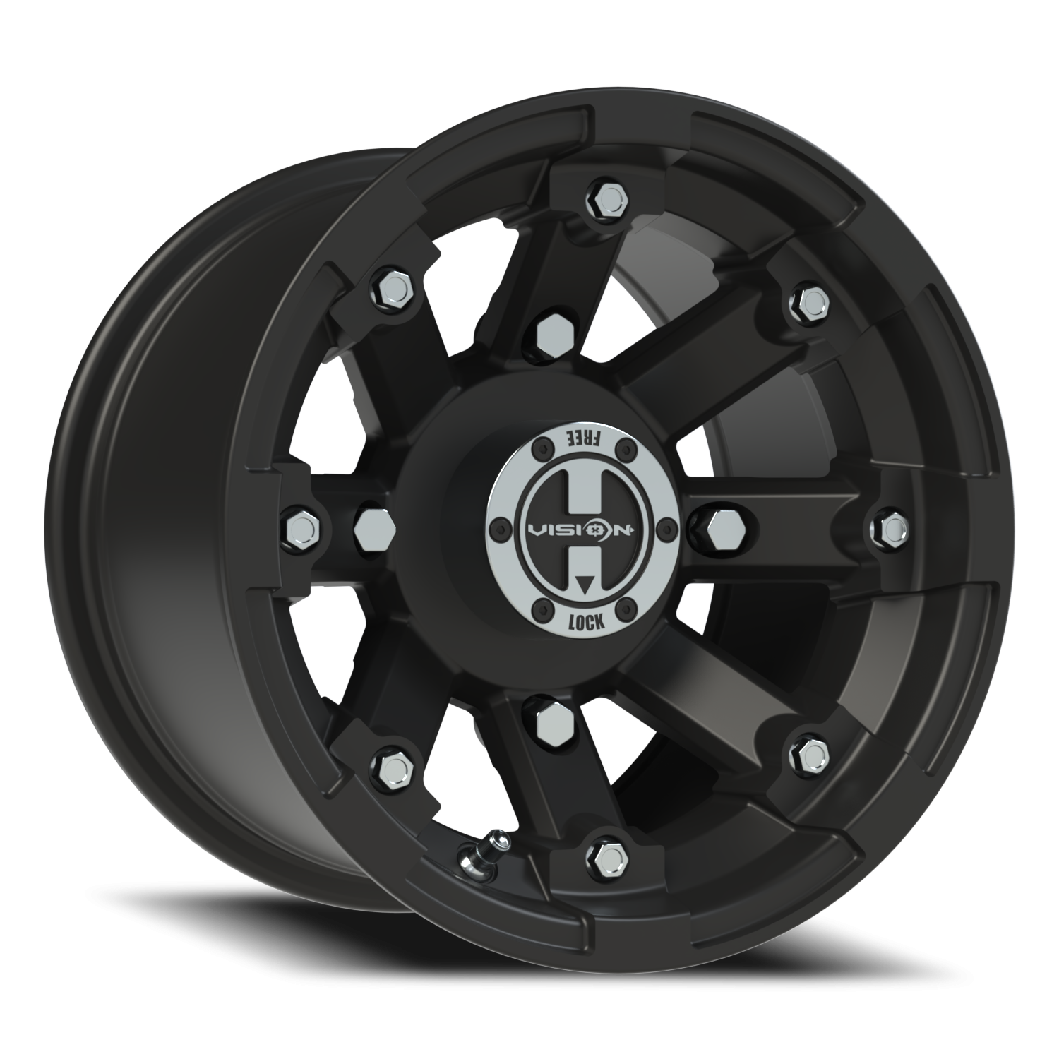 Vision Vislockout 12X8 Matte Black Wheel