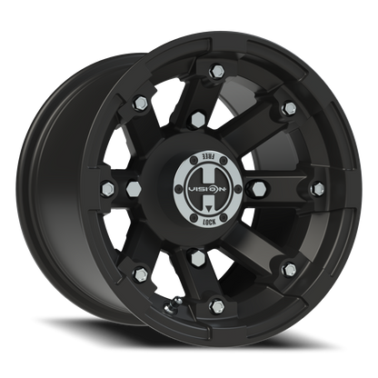 Vision Vislockout 12X8 Matte Black Wheel