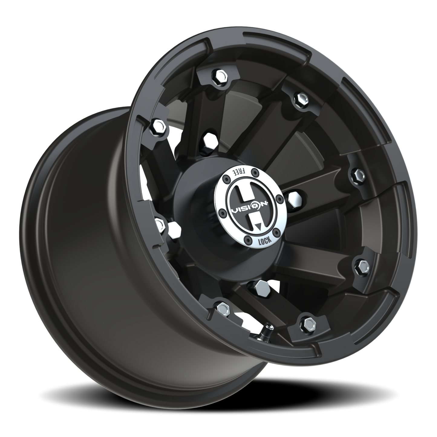 Vision Vislockout 12X8 Matte Black Wheel