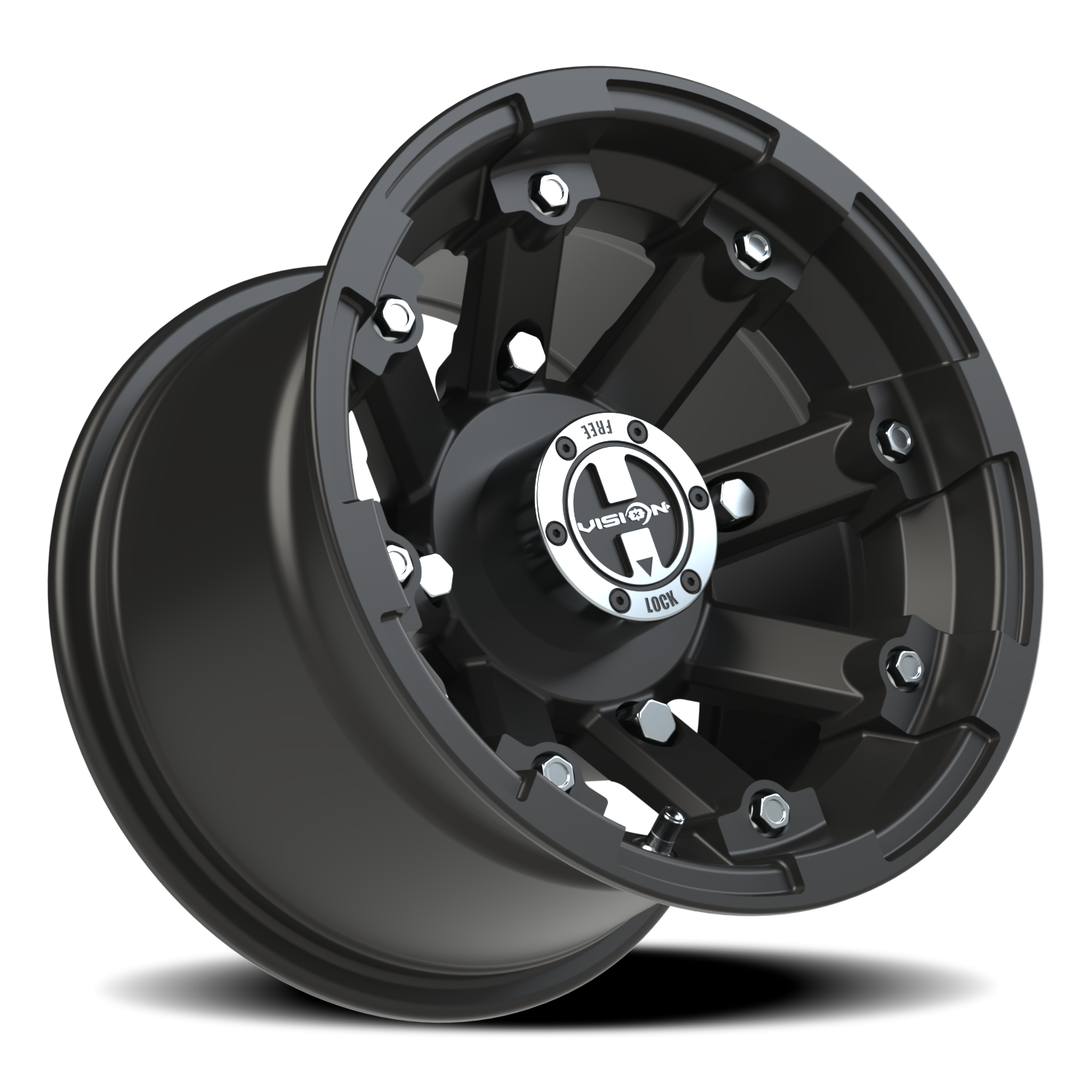 Vision Vislockout 12X8 Matte Black Wheel