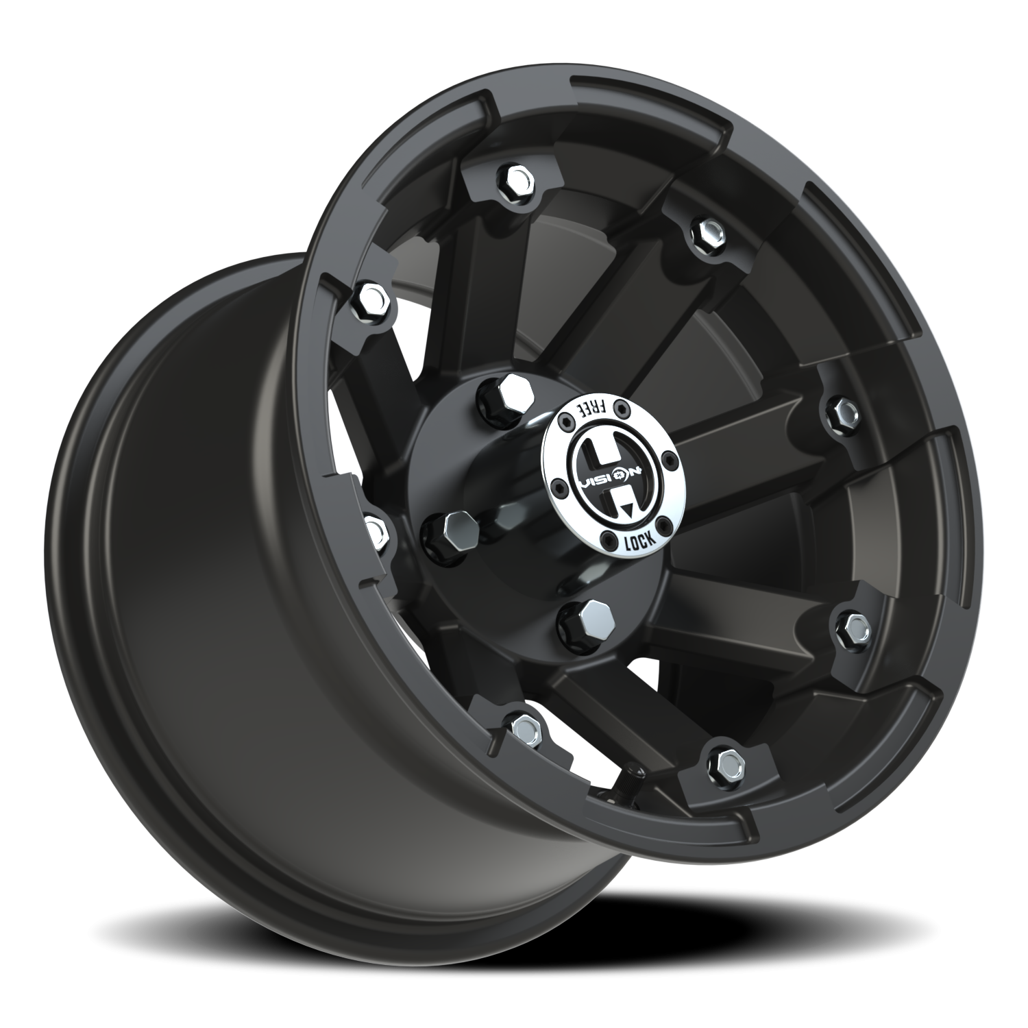 Vision Vislockout 12X8 Matte Black Wheel