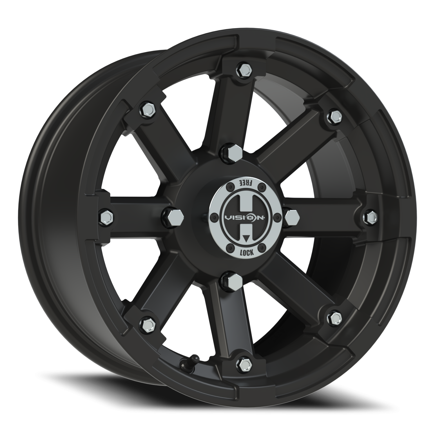 Vision Vislockout 14X7 Matte Black Wheel
