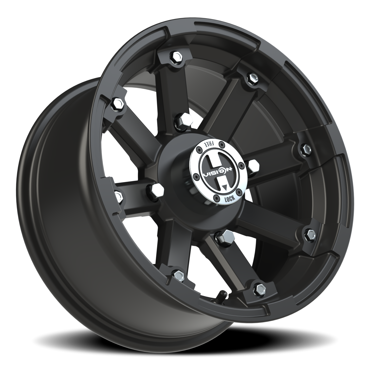 Vision Vislockout 14X7 Matte Black Wheel
