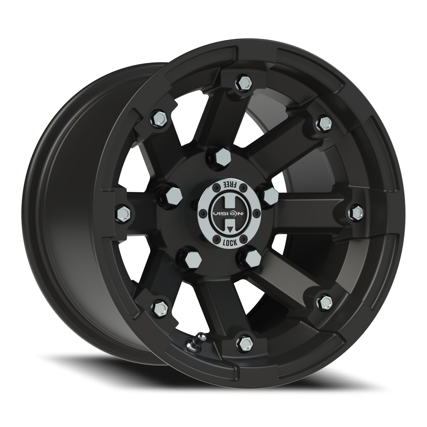 Vision Vislockout 12X8 Matte Black Wheel