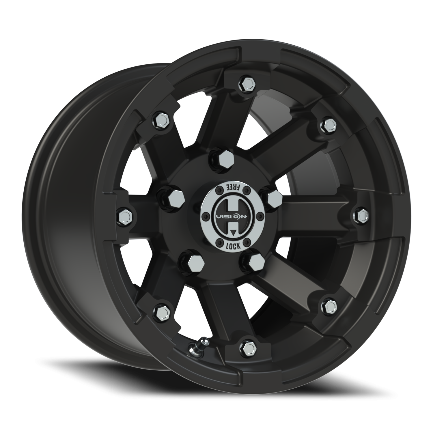 Vision Vislockout 12X8 Matte Black Wheel
