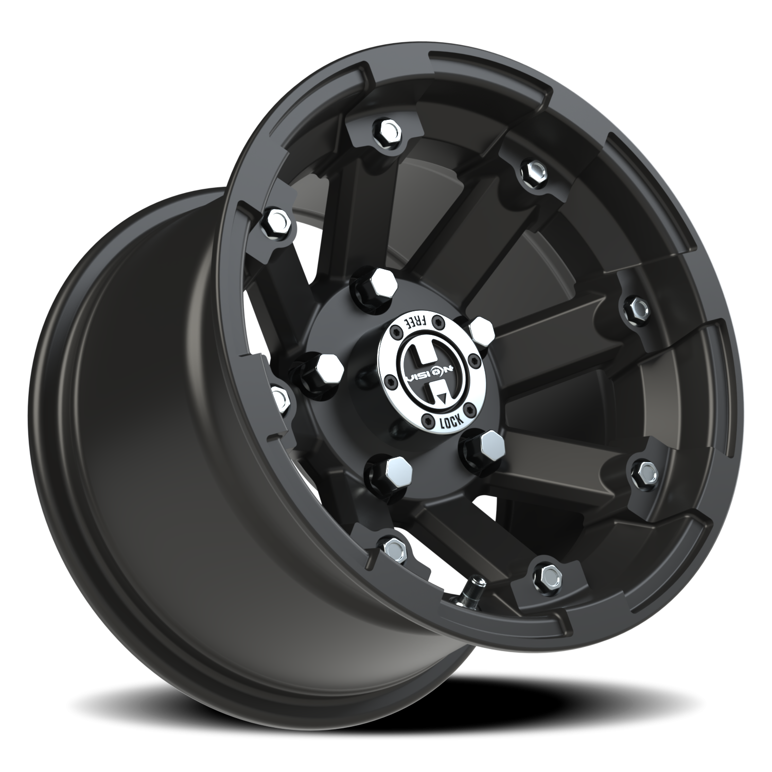 Vision Vislockout 12X8 Matte Black Wheel