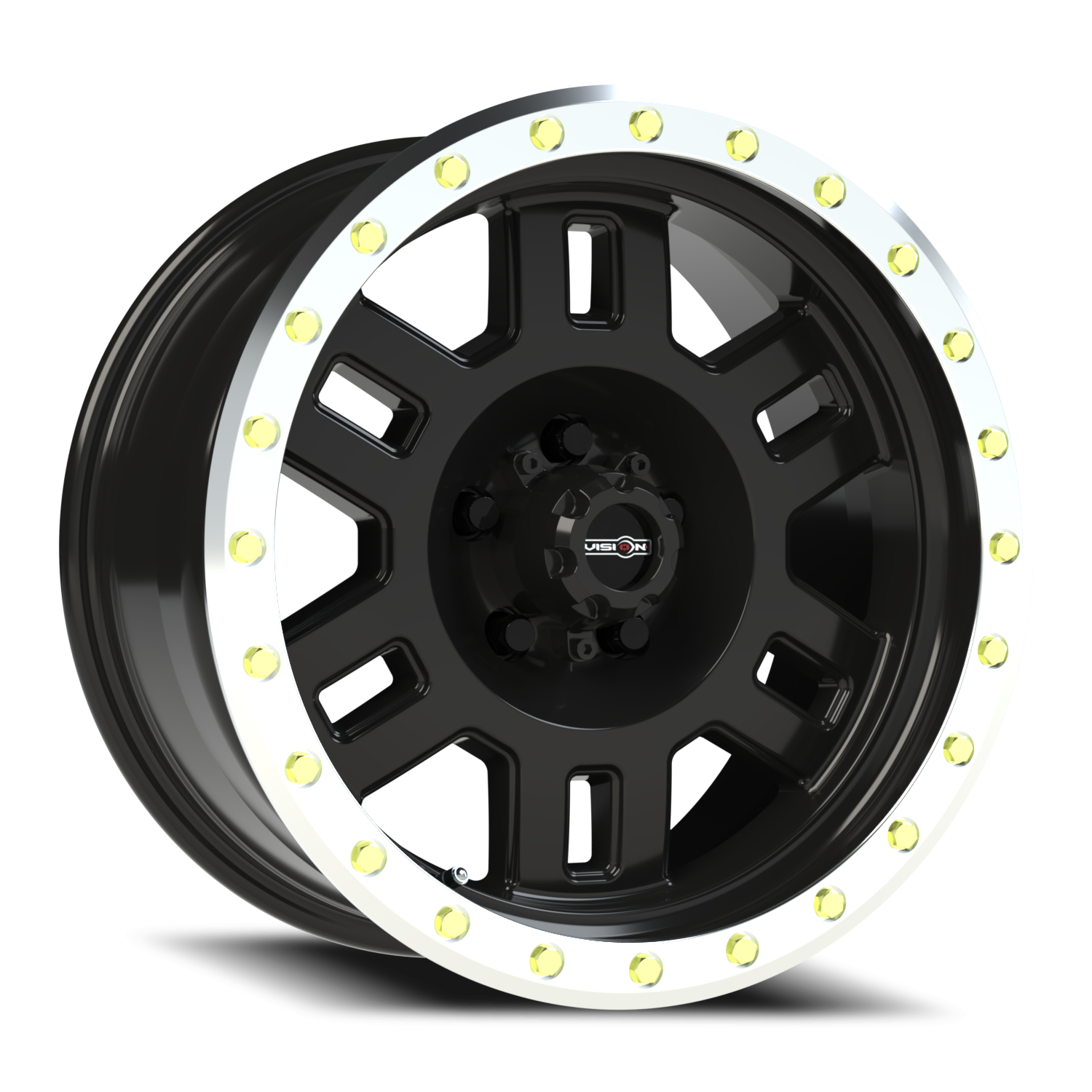 Vision Manx 17X8.5 Gloss Black Machined Lip Wheel