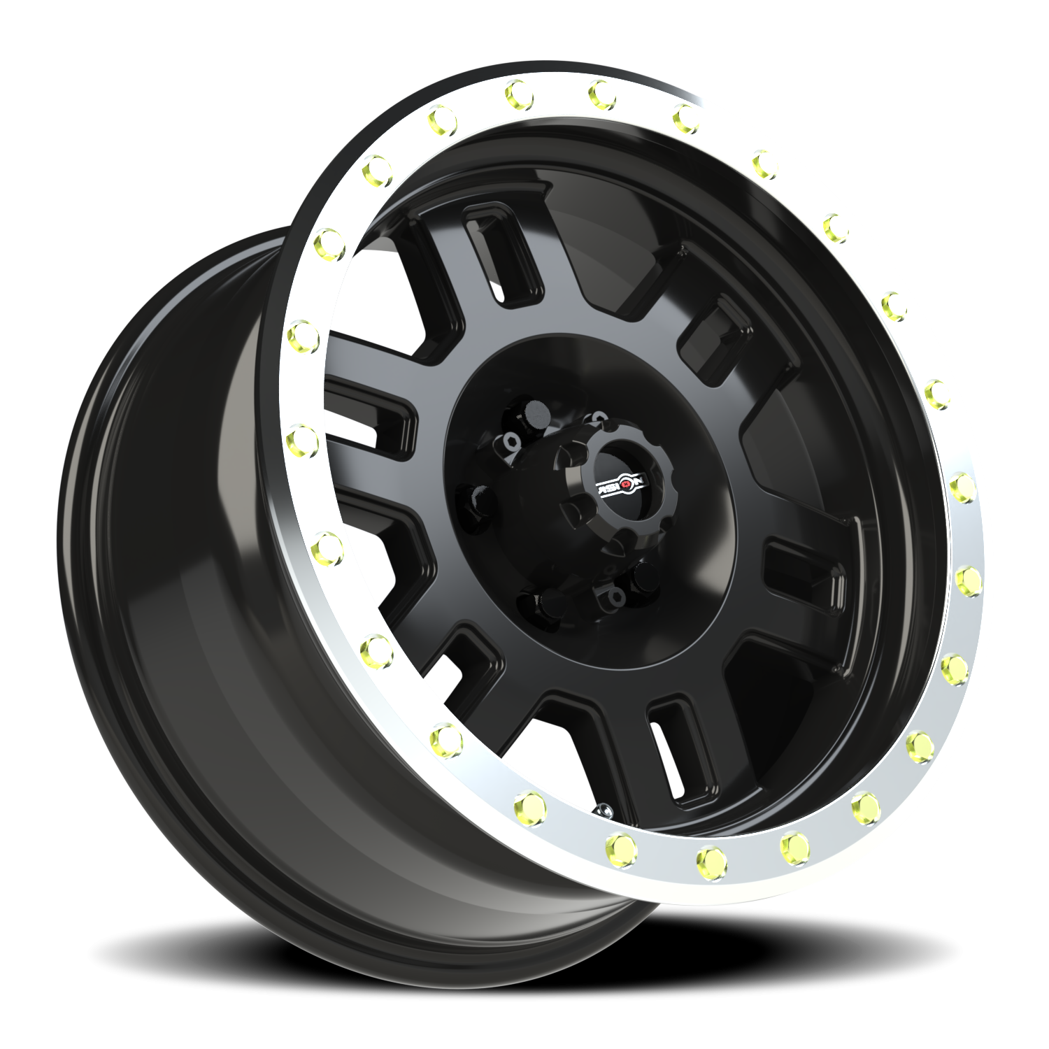 Vision Manx 17X8.5 Gloss Black Machined Lip Wheel