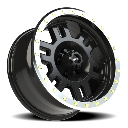 Vision Manx 17X8.5 Gloss Black Machined Lip Wheel