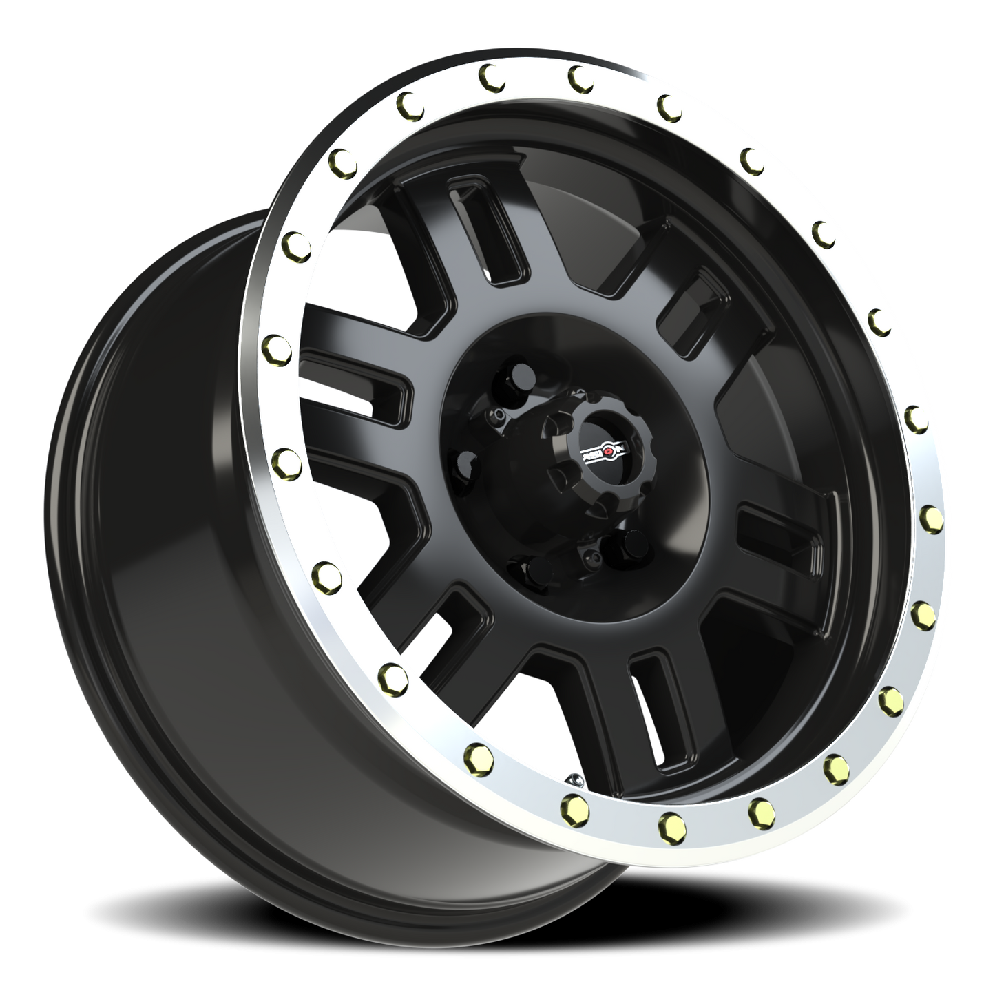 Vision Manx 18X9 Gloss Black Machined Lip Wheel