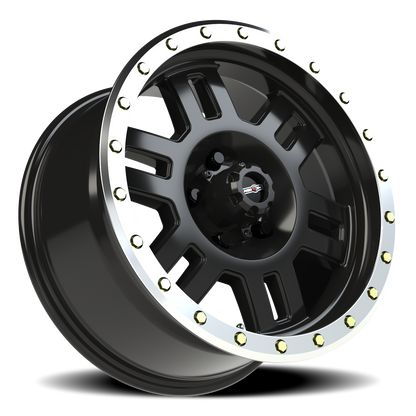 Vision Manx 18X9 Gloss Black Machined Lip Wheel