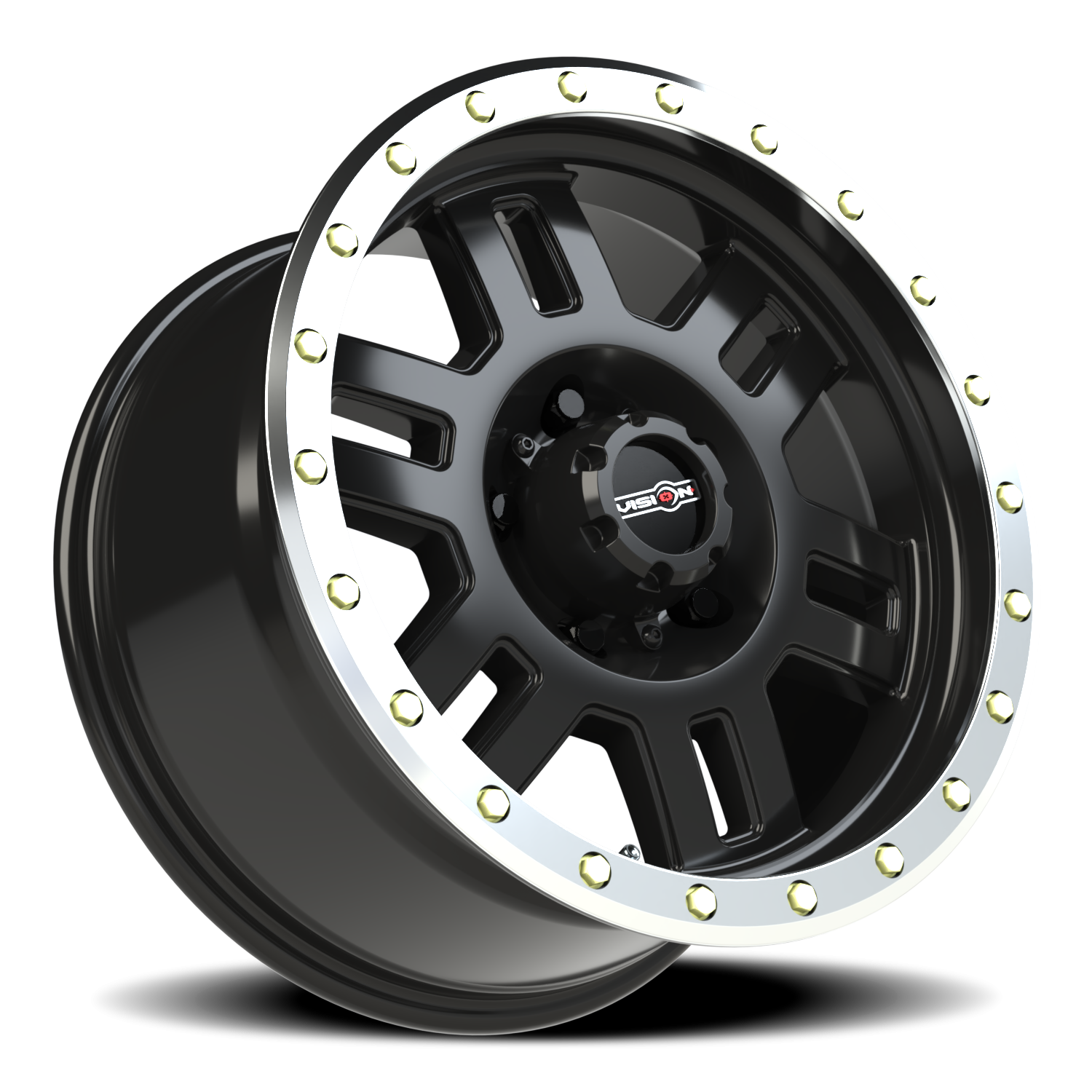 Vision Manx 18X9 Gloss Black Machined Lip Wheel
