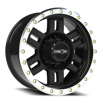 Vision Manx 18X9 Gloss Black Machined Lip Wheel