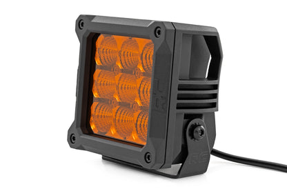 4 Inch LED Amber Light Pods | Square | Amber DRL | Pair