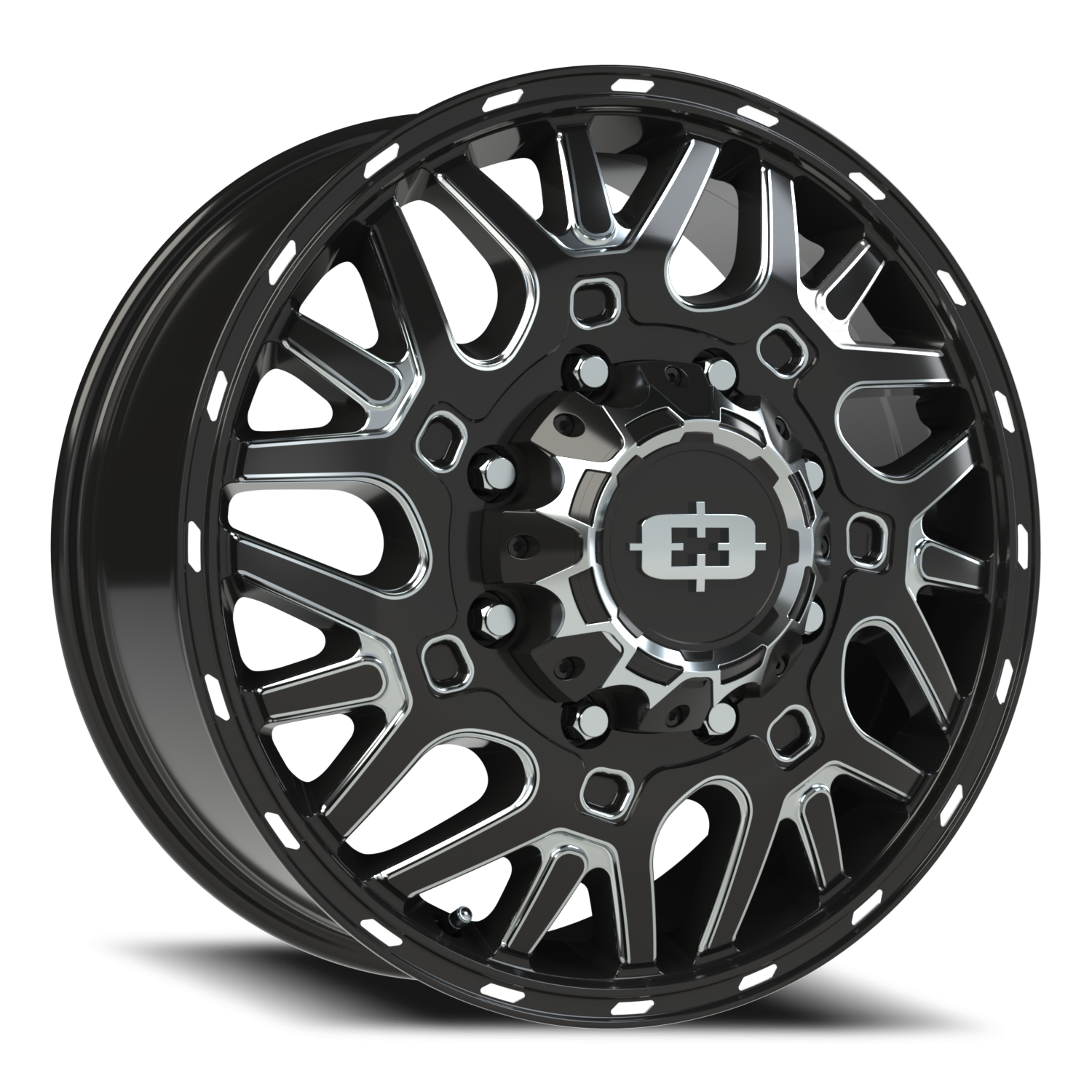 Vision Frnt 20X8.25 Gloss Black Milled Spoke Wheel