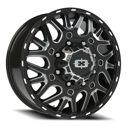 Vision Frnt 20X8.25 Gloss Black Milled Spoke Wheel