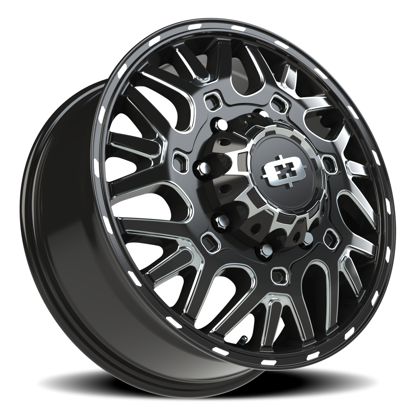 Vision Frnt 20X8.25 Gloss Black Milled Spoke Wheel