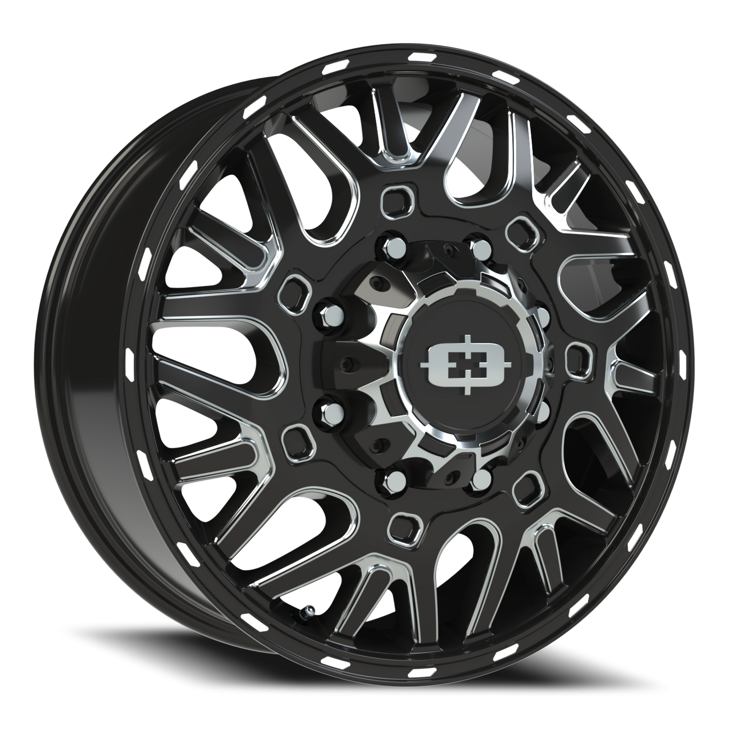 Vision Frnt 20X8.25 Gloss Black Milled Spoke Wheel